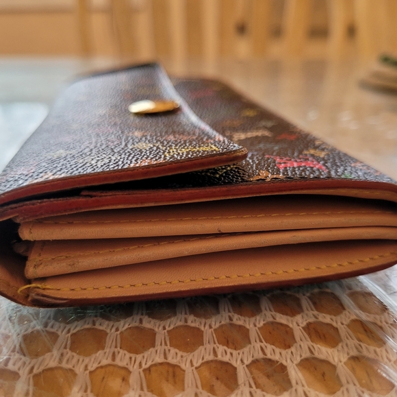 Auth 100% Louis Vuitton Monogram Multicolor Portefeuille Sarah Wallet - Picture 7 of 11